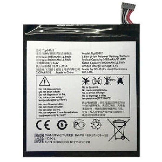 BATTERY FOR 1S 2019 (5024D) (3.8V, 3060MAH, TLP030K7) ORIGINAL